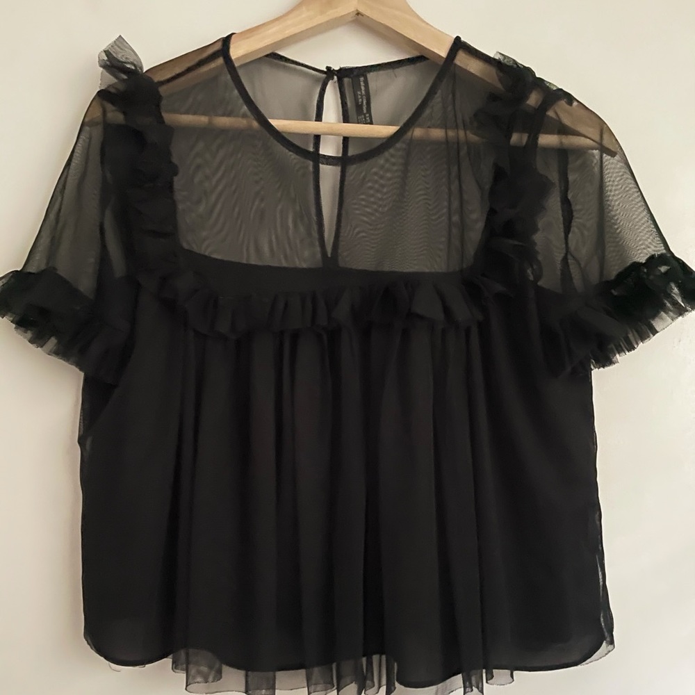 Zara Black Short Sleeve Top